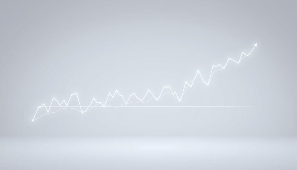 A detailed and dynamic nifty index chart, capturing the essence of the Indian stock market. The chart is presented on a clean, minimalist background, allowing the data visualization to take center stage. The lines and curves convey the fluctuations and trends of the Nifty 50 index, rendered in a sleek, modern aesthetic. The chart is illuminated by soft, directional lighting, creating depth and highlighting the key data points. The overall mood is one of precision, clarity, and financial significance, suitable for illustrating the "What Is the Nifty 50 Index?" section of the article.