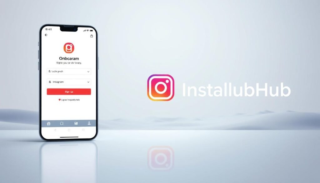 A modern, minimalist illustration of the Instagram onboarding process. In the foreground, a smartphone screen displays the Instagram signup flow, with clean UI elements and icons. The middle ground features a stylized Instagram logo and subtle UI patterns. The background is a soft, gradient-based landscape, evoking a sense of digital elegance. The lighting is soft and diffused, creating a calming, professional atmosphere. The overall composition is well-balanced, with a focus on simplicity and usability, reflecting the InstaclubHub platform's core values. A modern, minimalist illustration of the Instagram onboarding process. In the foreground, a smartphone screen displays the Instagram signup flow, with clean UI elements and icons. The middle ground features a stylized Instagram logo and subtle UI patterns. The background is a soft, gradient-based landscape, evoking a sense of digital elegance. The lighting is soft and diffused, creating a calming, professional atmosphere. The overall composition is well-balanced, with a focus on simplicity and usability, reflecting the InstaclubHub platform's core values.