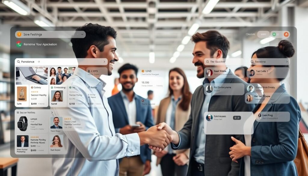 A modern, well-lit marketplace platform showcasing a group of diverse individuals engaged in a transparent and trusting transaction. The foreground features two people shaking hands, their faces conveying mutual understanding and respect. The middle ground displays various product listings, reviews, and seller profiles, radiating a sense of reliability and credibility. In the background, a sleek user interface with intuitive navigation and secure payment options reinforces the platform's trustworthiness. The overall scene evokes a professional, yet welcoming atmosphere, where buyers and sellers can confidently engage in seamless and trustworthy exchanges. A modern, well-lit marketplace platform showcasing a group of diverse individuals engaged in a transparent and trusting transaction. The foreground features two people shaking hands, their faces conveying mutual understanding and respect. The middle ground displays various product listings, reviews, and seller profiles, radiating a sense of reliability and credibility. In the background, a sleek user interface with intuitive navigation and secure payment options reinforces the platform's trustworthiness. The overall scene evokes a professional, yet welcoming atmosphere, where buyers and sellers can confidently engage in seamless and trustworthy exchanges.
