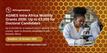AGNES Intra-Africa Mobility Grants 2026 for doctoral candidates, deadline 16 October 2026, Africapreneurs