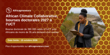 Bourses doctorales 2027 de l'African Climate Collaborative à l'UCT, carte d'opportunité Africapreneurs