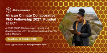 African Climate Collaborative PhD Fellowship 2027 at UCT, Africapreneurs opportunity card