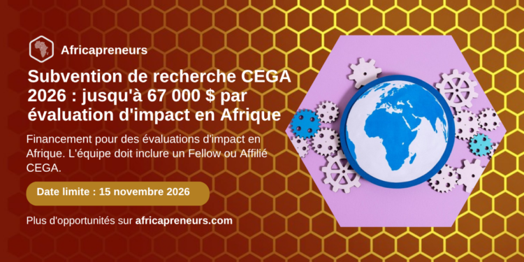 Carte Subvention de recherche CEGA 2026, Africapreneurs